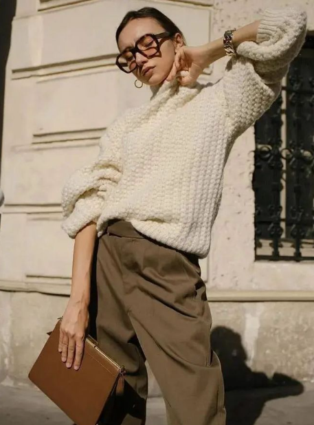 如何把毛衣+阔腿裤穿出时髦又气质的样子 ？